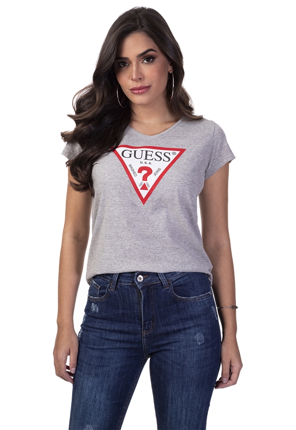 T-shirt Silk Logo Triangle Guess
