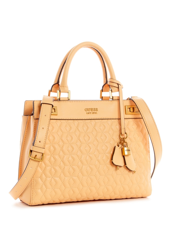 GUESS Katey Luxury Satchel, Mocha Logo