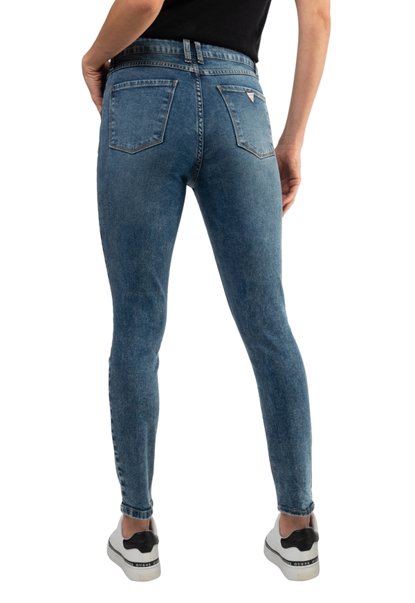 Jeans Para Mujer Guess Skinny Low Rise Azul Oscuro