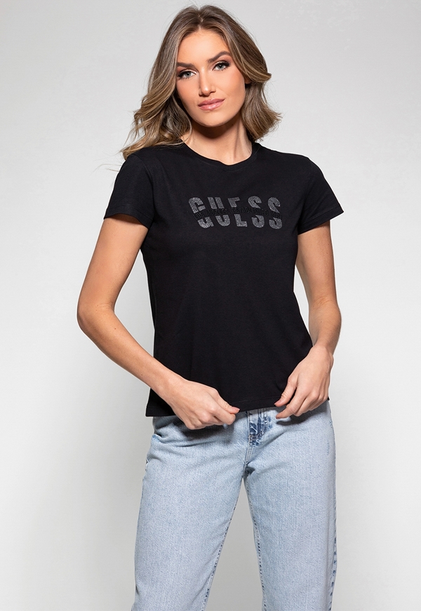 Camiseta Bordado Glitter Guess