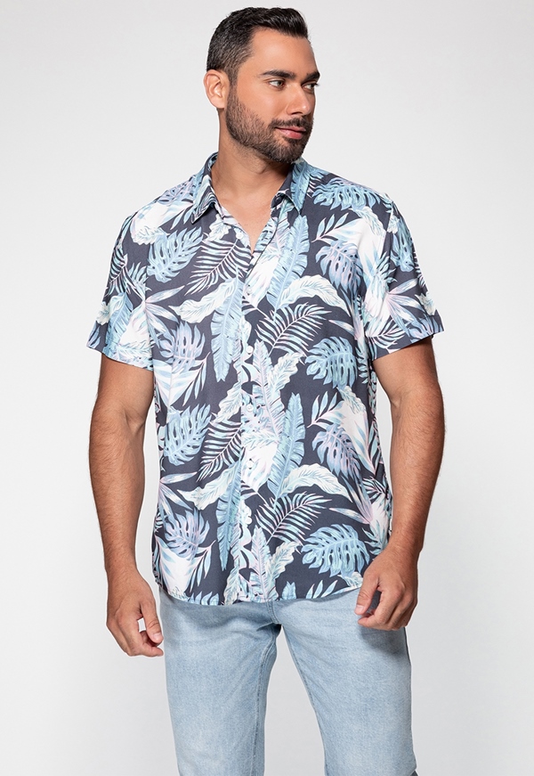 Camisa Manga Curta Tropics Guess