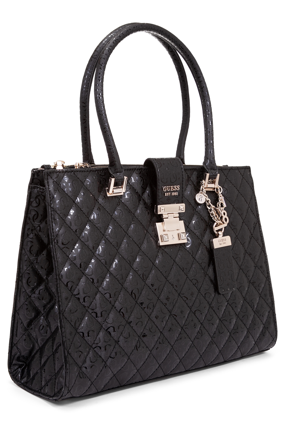 guess black quilted bolsa